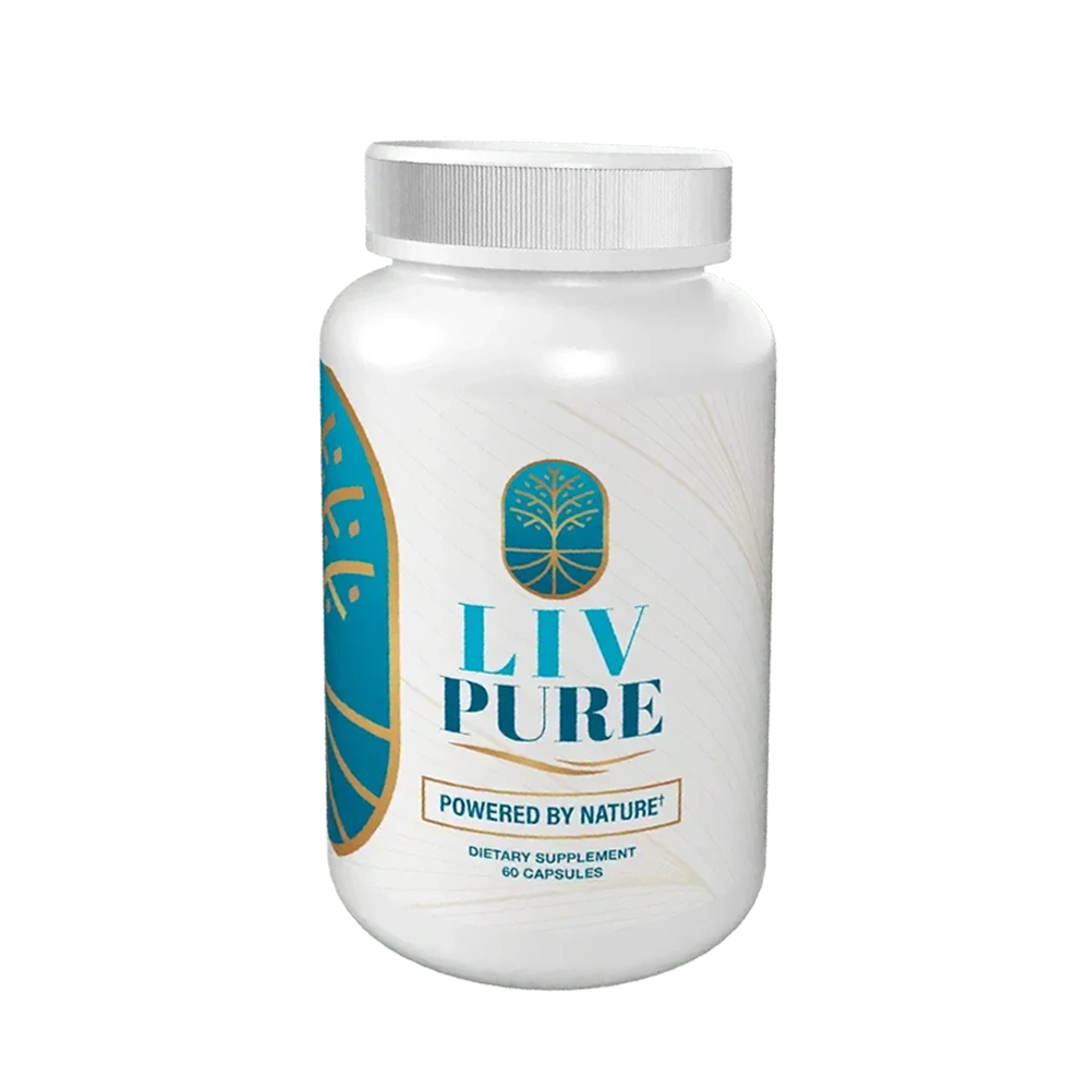 Liv Pure bottle beside video presentation option